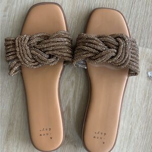 Brownish gold A New Day Sandals. Only worn 1x. Size 8